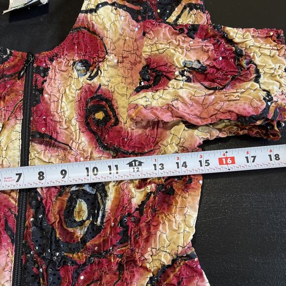 Joseph Ribkoff Jacket Size 6 Texture Full Zip Artsy Blazer Stretch Ruched Sequin - Picture 10 of 12